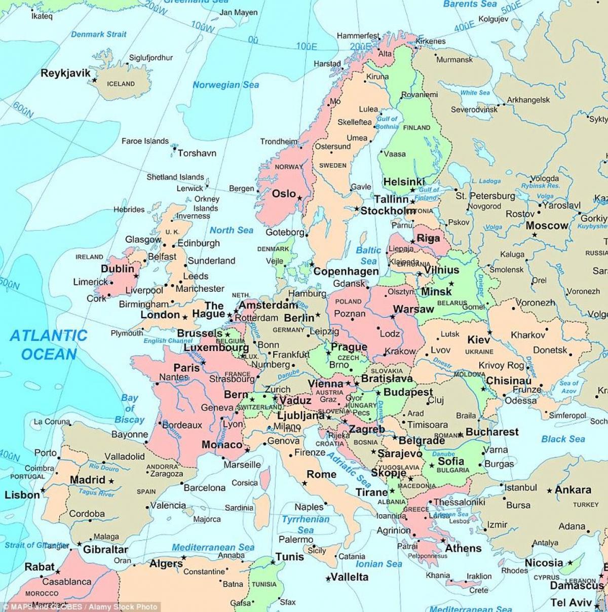 STORBRITANNIA europa kart - Kart over Storbritannia og europa (Northern